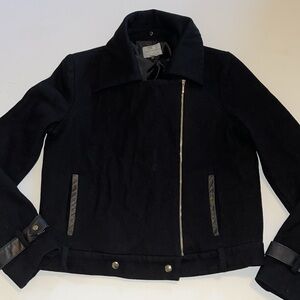 Bec & Bridge Black Coyote Club Jacket women's M USA 6  wool full zip